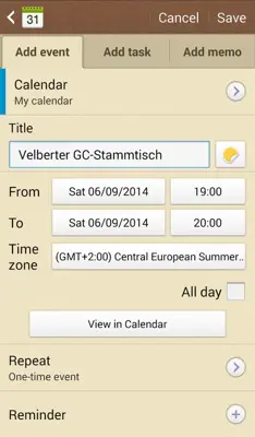 cgeo - calendar (add-on) android App screenshot 0